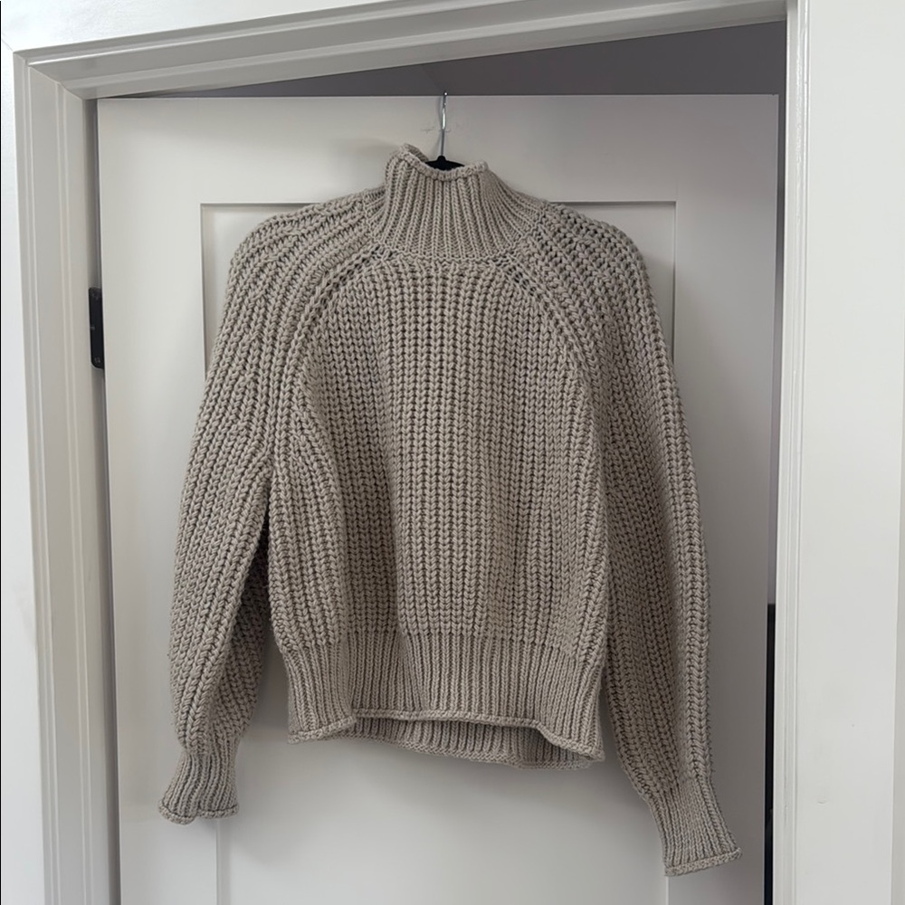 H&M Gray Cowl Neck Sweater Modern Knit